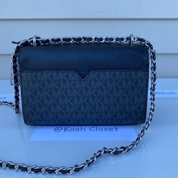 Michael Kors MK Rose SM Crossbody Bag -Black - Picture 5 of 13